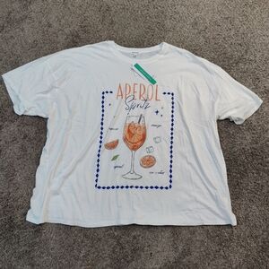 Aperol Spritz Oversized White Short Sleeve Tee